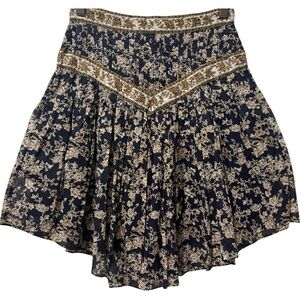 New Isabel Marant Vintage 2024 Vega Floral Print Cotton Mini Skirt Sz 34 / 0 XS